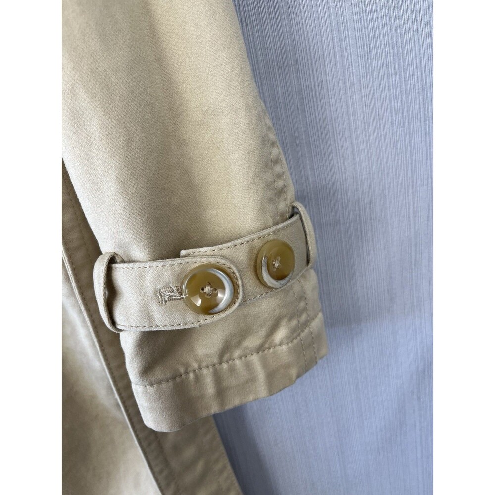 Quiet Luxury Preppy Belted Trench Coat Khaki Cotton Banana Republic‎ Factory M - Picture 7 of 14